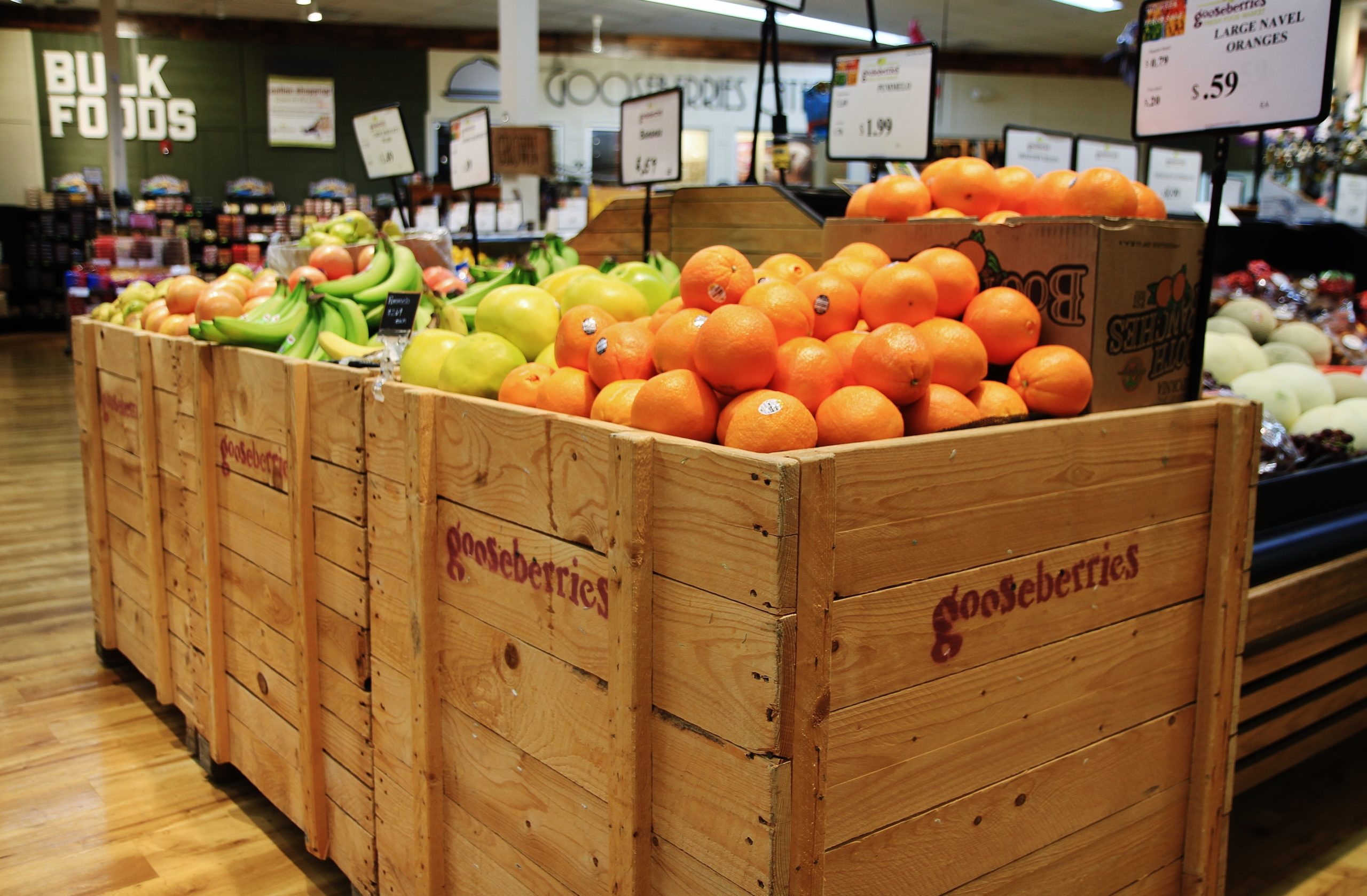 Gooseberries greatest strength is exceptional produce so StoreMasters made this a feature department front and center